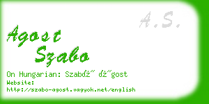 agost szabo business card